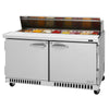 Turbo Air PST-60-FB-N Rear Mount PRO Series Sandwich/Salad Prep Table with Two Sections 14.8 cu. ft