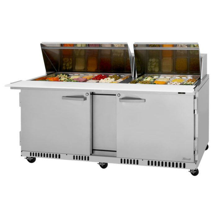 Turbo Air PST-72-30-FB-N PRO Series Mega Top Sandwich/Salad Prep Table with Two Sections 17.6 cu. ft