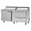 Turbo Air PST-72-D2R-N Rear Mount PRO Series Sandwich/Salad Unit with Two Sections 23.0 cu. ft