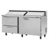 Turbo Air PST-72-D2R-N Rear Mount PRO Series Sandwich/Salad Unit with Two Sections 23.0 cu. ft