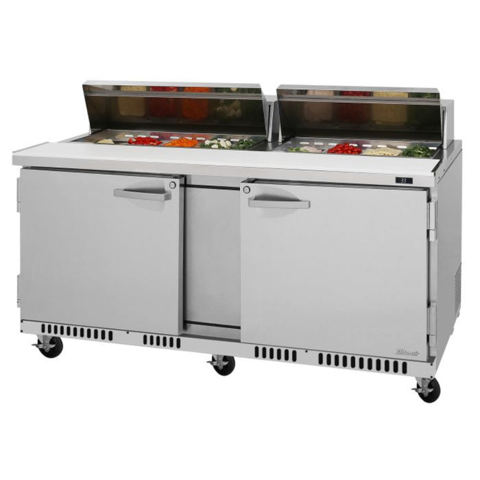Turbo Air PST-72-FB-N PRO Series Sandwich/Salad Prep Table with Two Sections 17.6 cu. ft