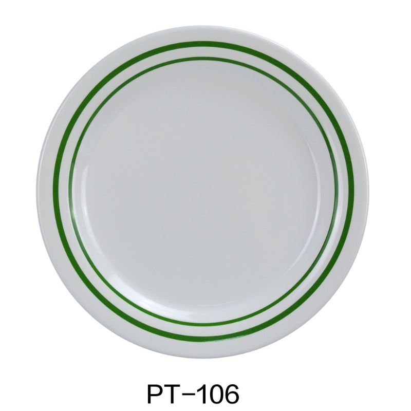 Yanco PT-106 Pine Tree Round Bread Plate, 6.25" Dia, Melamine Pack of 48 (4 Dz)