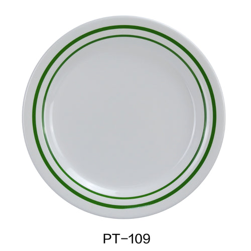 Yanco PT-109 Pine Tree Round Dinner Plate, 9" Dia, Melamine Pack of 24 (2 Dz)