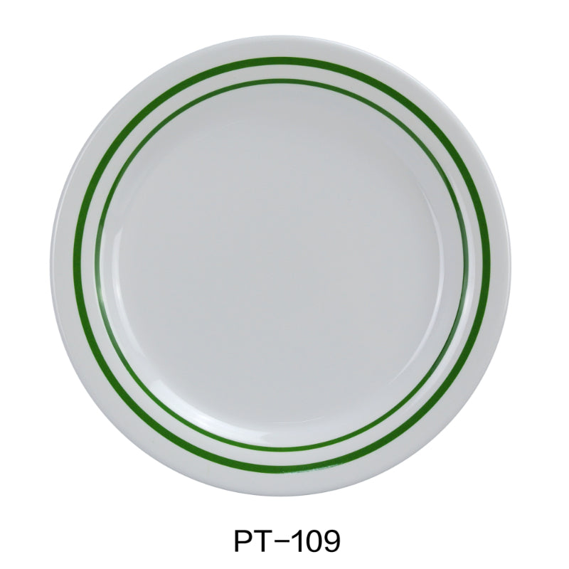 Yanco PT-109 Pine Tree Round Dinner Plate, 9" Dia, Melamine Pack of 24 (2 Dz)