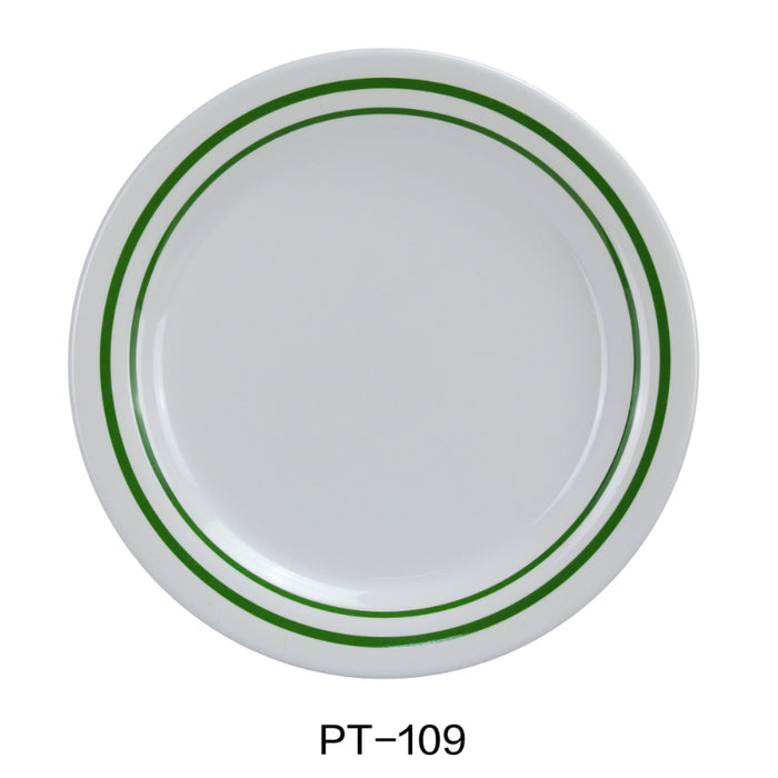 Yanco PT-109 Pine Tree Round Dinner Plate, 9" Dia, Melamine Pack of 24 (2 Dz)