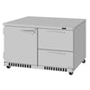 Turbo Air PUR-48-D2R(L)-FB-N PRO Series Undercounter Refrigerator Two Section, 11.1 cu. ft.