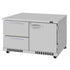 Turbo Air PUR-48-D2R(L)-FB-N PRO Series Undercounter Refrigerator Two Section, 11.1 cu. ft.