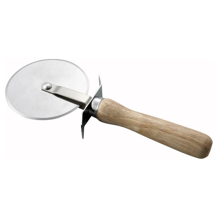 Winco PWC-4 - 4" Pizza Cutter with Wooden Handle