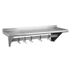 Prepline PWS-1460-PR 60" x 14" Wall-Mount Shelf with Pot Rack