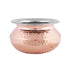 Traditional Copper Steel Punjabi Handi Bowl with hammered copper exterior and stainless steel interior