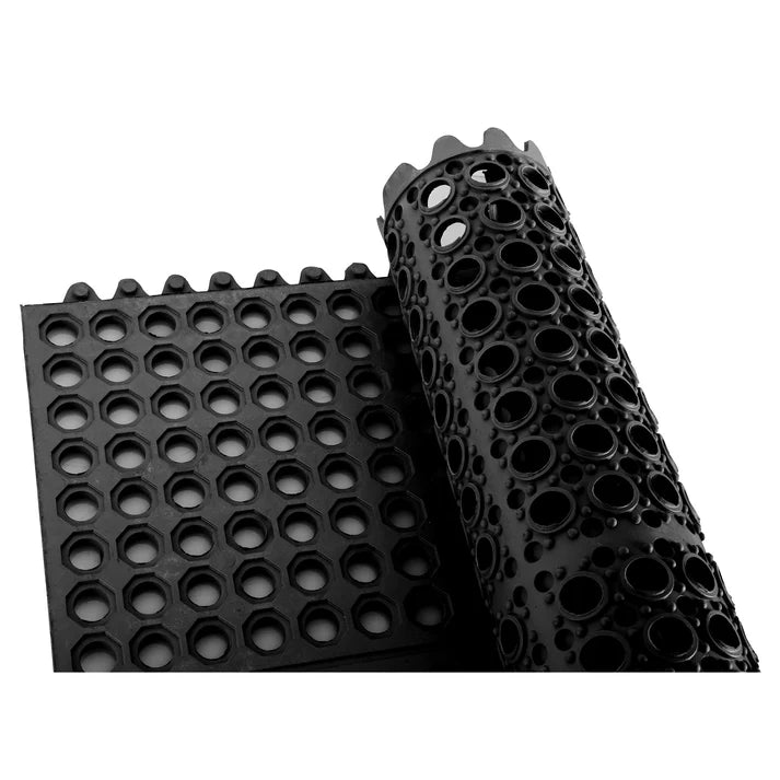 Rubber Interlocking Floor Mat, 3' x 3' by Winco