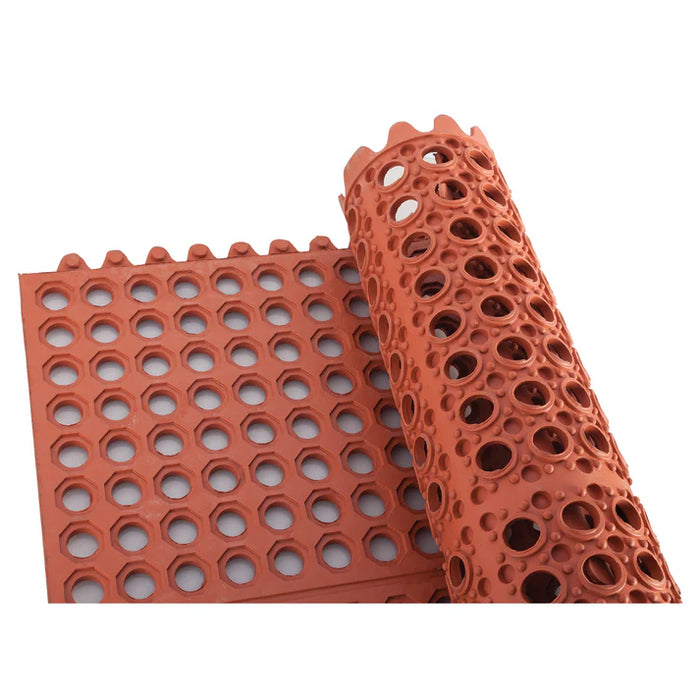 Rubber Interlocking Floor Mat, 3' x 3' by Winco