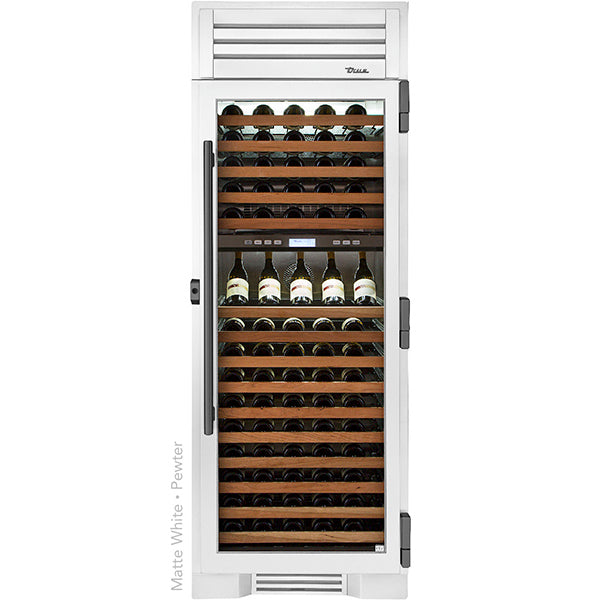 True TC-30DZW-L-SG-C-H04K - 30″ Dual Zone Wine Column with Stainless Glass Door