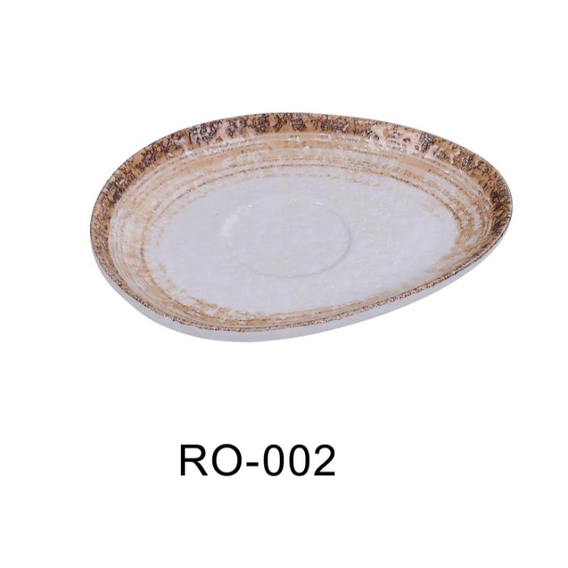 Yanco RO-002 ROCKEYE Saucer, China, Two-Tone, White & Brown, (3Dz)