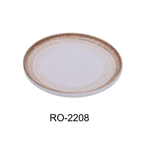 Yanco RO-2208 ROCKEYE Round Plate, China, Two-Tone, White & Brown, (2Dz)