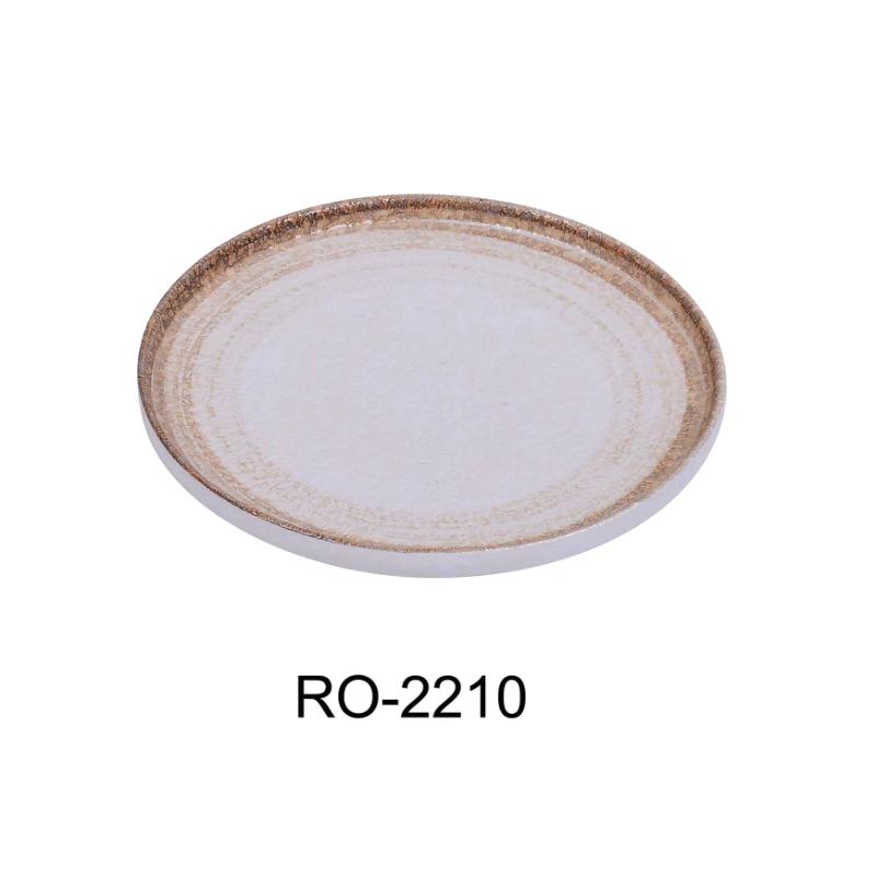 Yanco RO-2210 ROCKEYE Round Plate, China, Two-Tone, White & Brown, (1Dz)