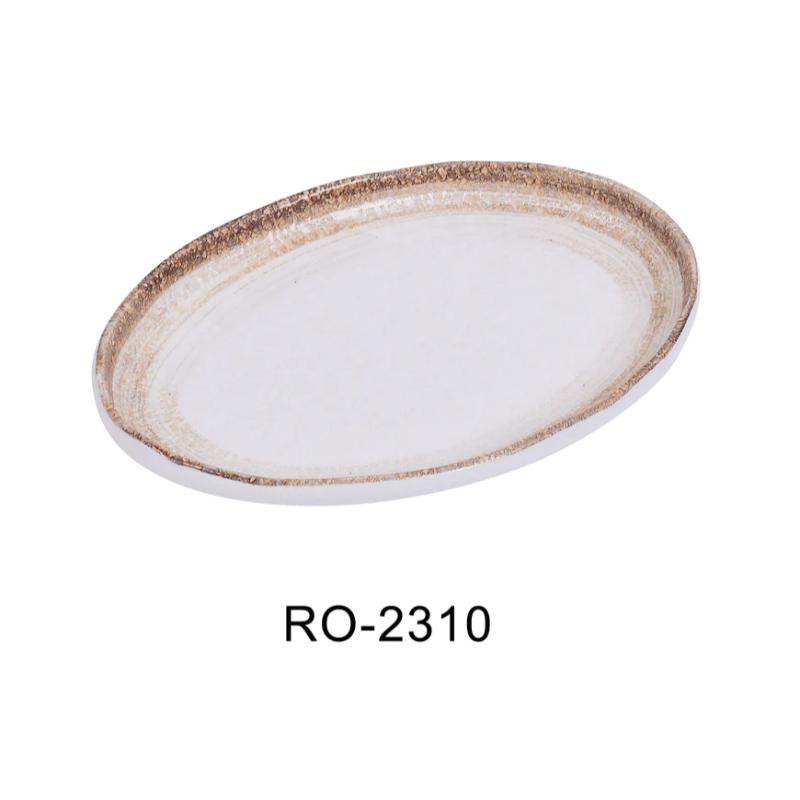 Yanco RO-2310 ROCKEYE-2 Oval Platter, China, White & Brown, (2Dz)