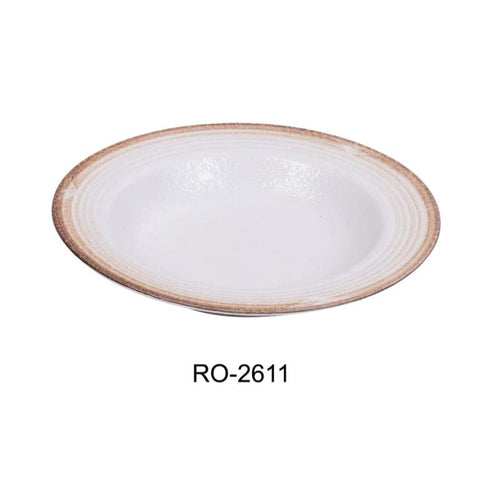 Yanco RO-2611 ROCKEYE-2 Pasta Bowl, 16 Oz, China, Round, White & Brown, (1Dz)