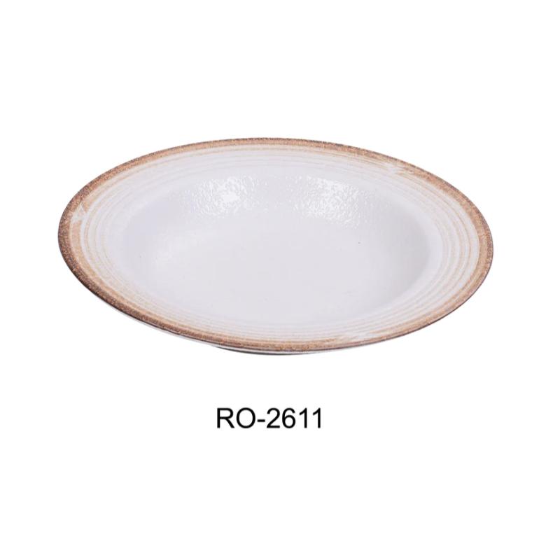 Yanco RO-2611 ROCKEYE-2 Pasta Bowl, 16 Oz, China, Round, White & Brown, (1Dz)