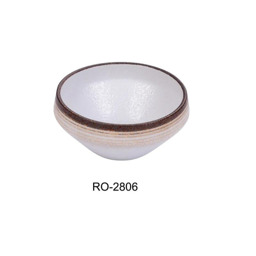 Yanco RO-2806 ROCKEYE-2  Fashion Bowl, 30 Oz, China, Round, White & Brown, (1Dz)