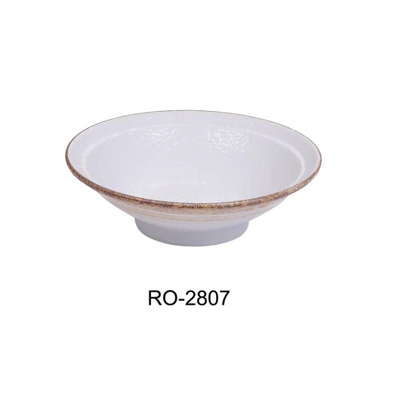 Yanco RO-2807 ROCKEYE-2 Ramen Bowl, 16 Oz, China, Round, White & Brown, (1Dz)