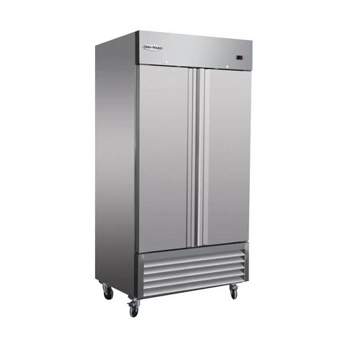 Serv-Ware RR2-35-HC 39" 2-Section Reach-In Refrigerator, 35 Cu. Ft., Aluminum Interior