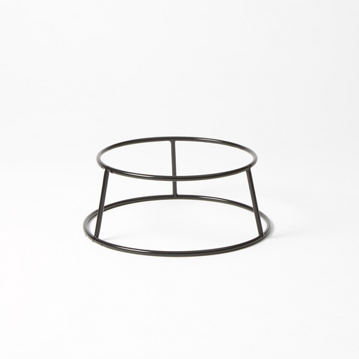 Durable steel stand with rubberized finish for safe food serving