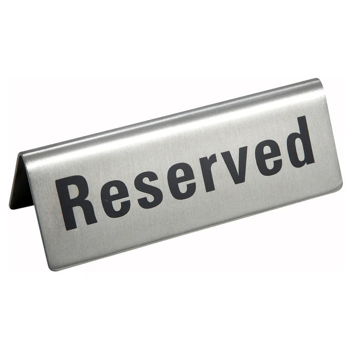 RVS-4 - Reserved Sign, Stainless Steel by Winco