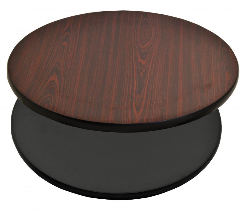 TABLE TOPS DIA 24 INCH X 1 INCH ROUND MAHOGANY/BLACK