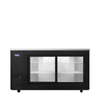 Atosa 69" Black Shallow Depth Back Bar Cooler with Sliding Glass Doors – 18.6 Cu. Ft.