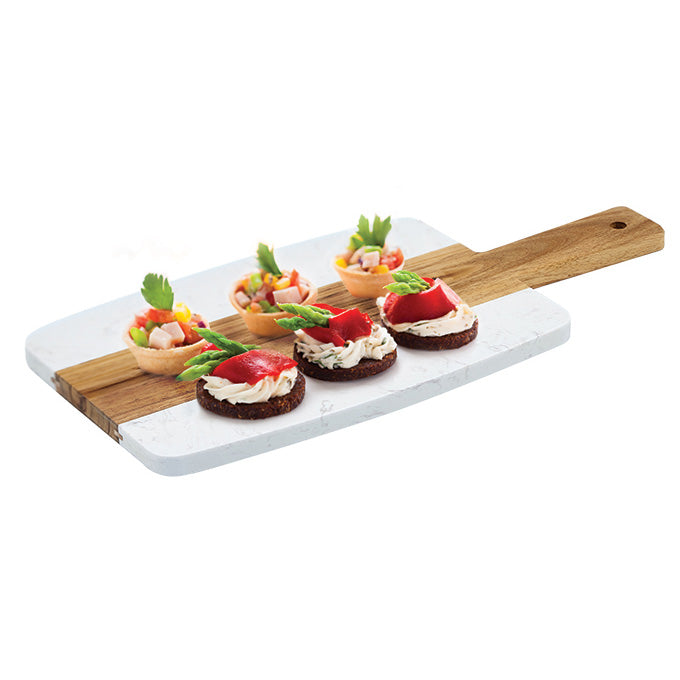 SBMW SERIES, Acacia Wood & Marble Serving Boards by Winco - Available in Different Sizes