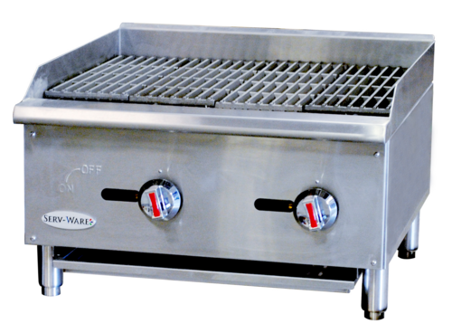 Serv-Ware SCBS-24-LP Gas Charbroiler & Griddle Combo – 24" Floor Model, Liquid Propane