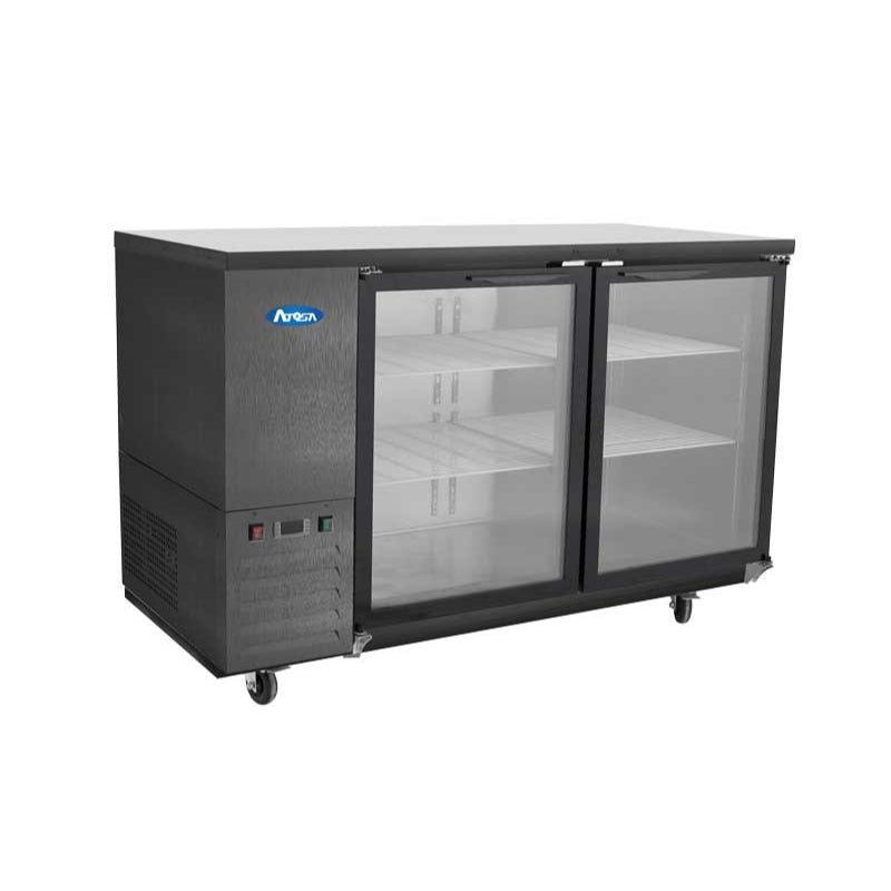 SBB69GGRAUS2 Shallow Depth Glass Door Back Bar Coolers (Black Exterior) by Atosa