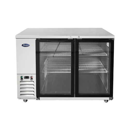 SBB59GGRAUS1 Shallow Depth Glass Door Back Bar Coolers (S/S Exterior) by Atosa