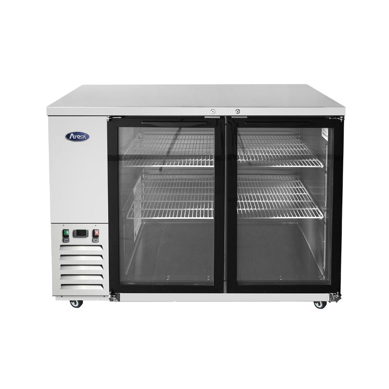SBB59GGRAUS1 Shallow Depth Glass Door Back Bar Coolers (S/S Exterior) by Atosa