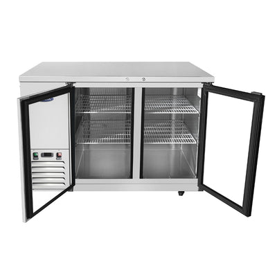 SBB59GGRAUS1 Shallow Depth Glass Door Back Bar Coolers (S/S Exterior) by Atosa