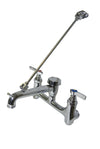 Serv-Ware SF1000 Mop Sink Service Faucet, Wall Mount, 8" Centers with Vacuum Breaker Spout