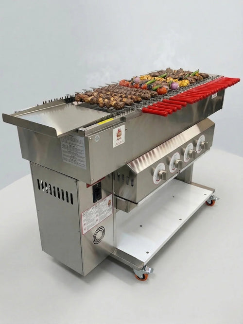 Angaar SKG-5 5 Feet Conveyor Seekh Kebab Grill, Automatic Rotating Skewer Grill