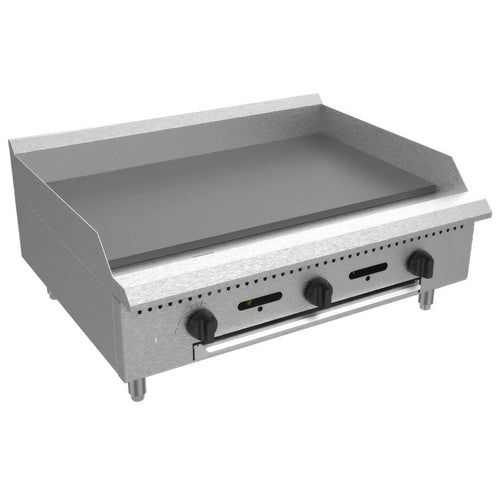 Serv-Ware SMGS-36-SA 36" Manual Gas Countertop Griddle, 90,000 BTU Natural Gas