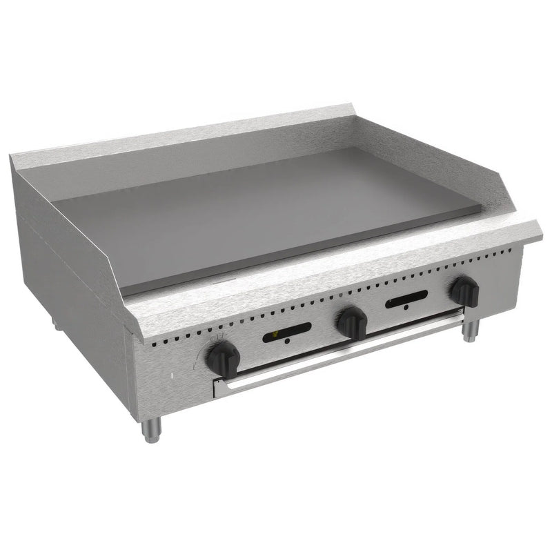 Serv-Ware SMGS-36-SA 36" Manual Gas Countertop Griddle, 90,000 BTU Natural Gas