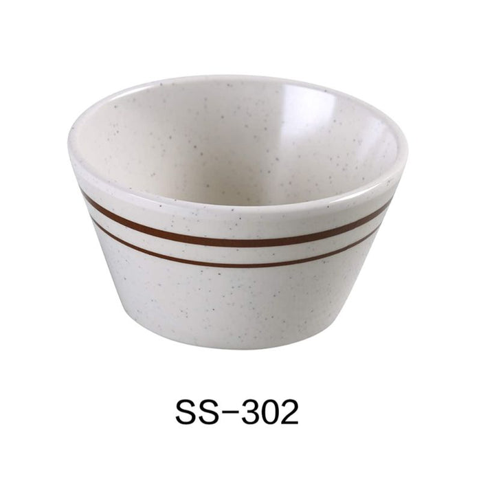 Yanco SS-302 Sesame Bouillon Cup, 8 oz Capacity, 2" Height, 3.75" Diameter, Melamine, Pack of 48 (4 Dz)