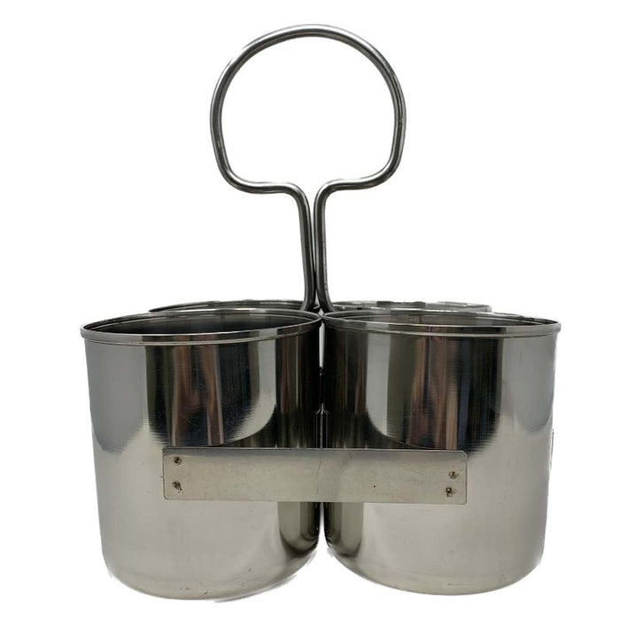 Stainless Steel Deep Chomukha New (Food Serving Bucket) - 4 Connected Bucket