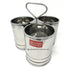 Stainless Steel Food Serving Bucket (Deep Chomukha) New Design - 3 Connected Container