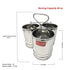 Stainless Steel Food Serving Bucket (Deep Chomukha) New Design - 3 Connected Container