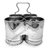 Stainless Steel Deep Chomukha (Food Serving Bucket) - 4 Connected Bucket