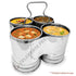 Stainless Steel Deep Chomukha (Food Serving Bucket) - 4 Connected Bucket