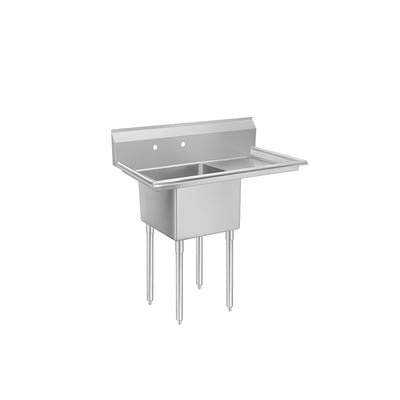 ATOSA SS1818D11R18 One Compartment Sink – Stainless Steel Restaurant Sink for Efficient Dishwashing and Food Prep