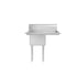 ATOSA SS1818D11R18 One Compartment Sink – Stainless Steel Restaurant Sink for Efficient Dishwashing and Food Prep