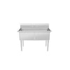 Atosa SS1818D21N Two Compartment Sink – 41″ Commercial Stainless Steel Sink, No Drainboard