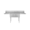 Atosa SS2424F21D24 Two Compartment Sink – 98″ Stainless Steel Commercial Sink with Dual Drainboards